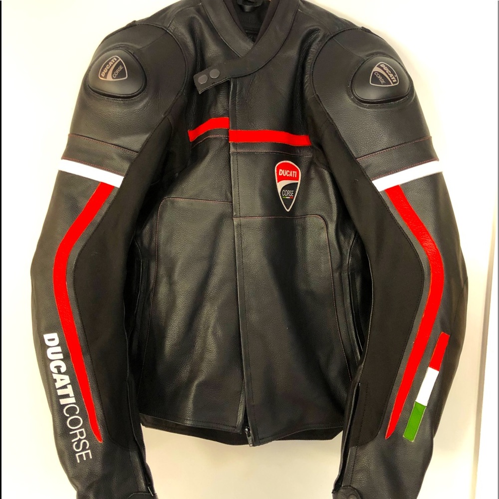 New Ducati Corse leather motorcycle jacket.